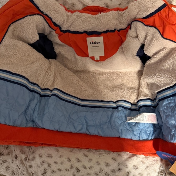 NWT Kids Mini Boden Winter Orange Fox Hooded Jacket Coat Puffer sz 6 - 7 year - Picture 8 of 8